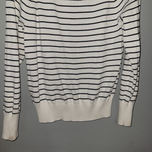 Gap Bon Vivant Womens Raglan Sweater Size XS White And Navy Stripe - Picture 10 of 11
